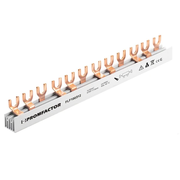 Busbar tip furca, 3P, 12 module, 63A, 10 mm2, Promfactor image