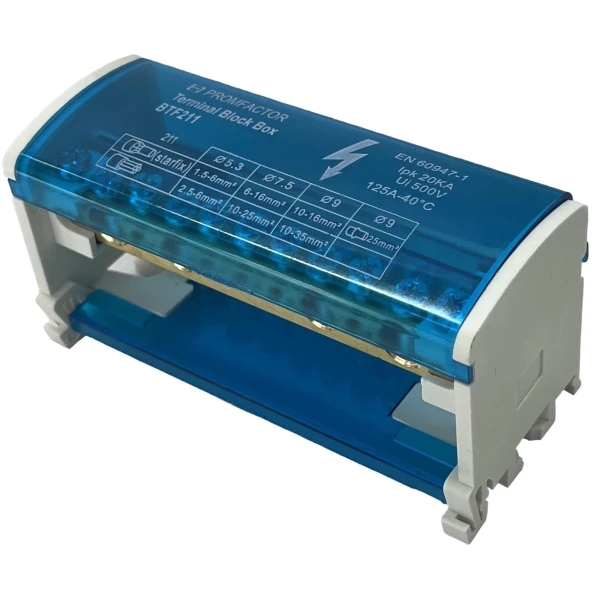 Bloc distributie repartitor modular, 2P, 2х11, 125А, Promfactor image