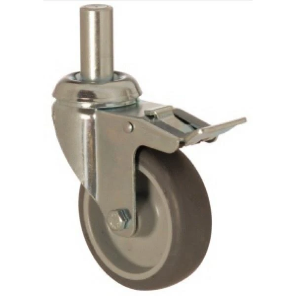 Roata pivotanta din polipropilena cu frana si fixare pe bolt, d 100mm, 03 image