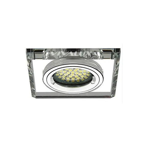 Spot incorporabil GRACE Vivalux. MR16. GU5.3. Sticla / Aluminiu. Forma patrata. Argintiu. image