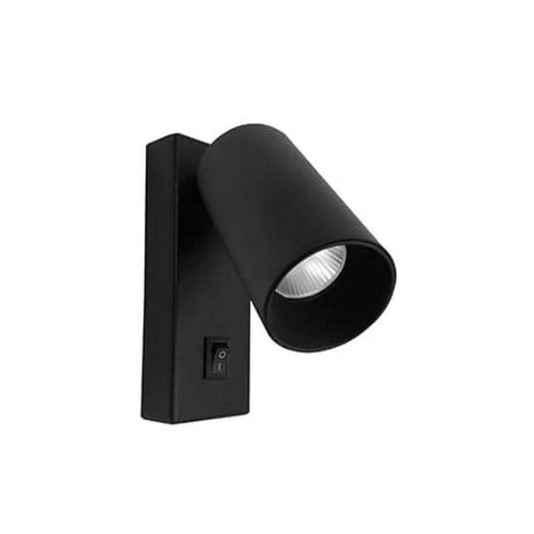 Aplica de perete cu intrerupator LUX Vivalux. MR16. GU10. Negru. IP20. image