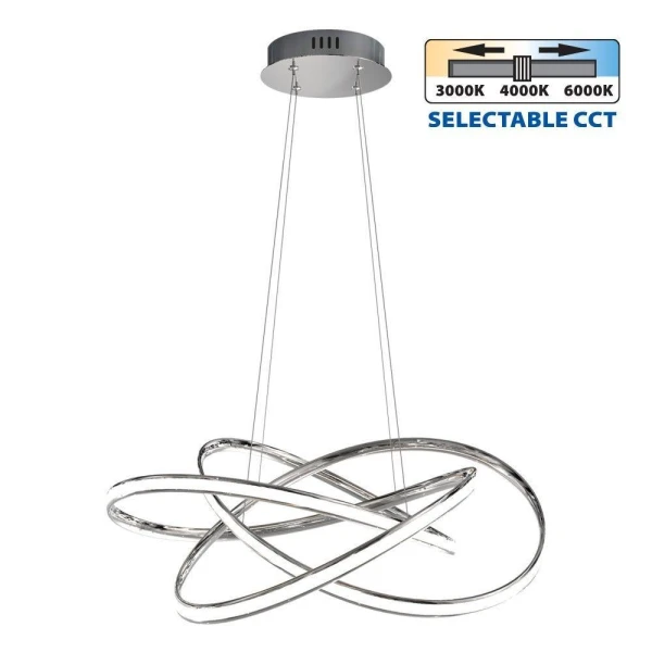 Lustra LED, 60 W, 3000-6400 K, 3411 lm, chrome, CCT, MAREA Vivalux image