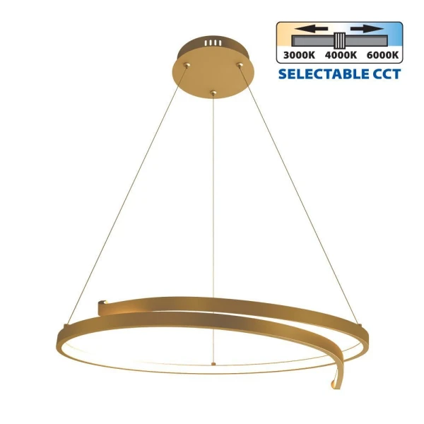 Lustra LED, 38 W, 3000-6400 K, 2152 lm, auriu, CCT, OMICRON Vivalux image