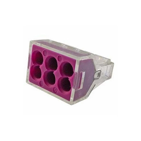 Conector fix. clipsa 6 poli. 0.75-2.5mm2. 24A. 106. 'set x 100buc' Cupra image