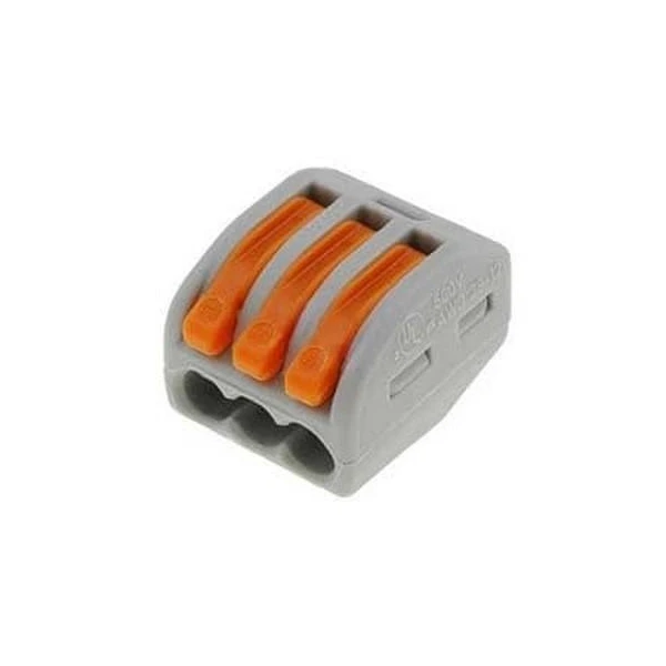 Conector fix. clipsa demontabila 3 poli. 0.08-4.0mm2. 32A. 213. '100buc' Cupra image