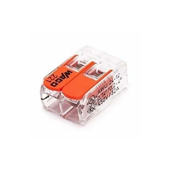 Conector fix. clipsa demontabila 2 poli. 0.14-4.0mm2. 32A. 412. '100buc' Cupra image