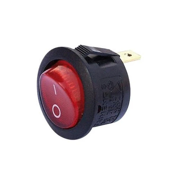 Intrerupator buton rotund. mini. 3 poli. cu iluminare. rosu. 'set x 20buc' Cupra image