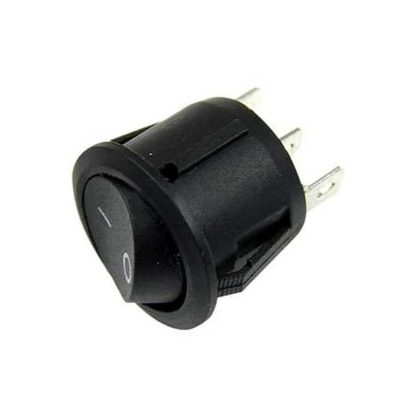 Intrerupator buton rotund. mini. 2 poli. negru. 'set x 20buc' Cupra image