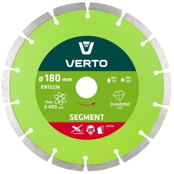 Disc diamantat segmentat Turbo 61H3S8 Verto. 180 x 22.2 mm. image