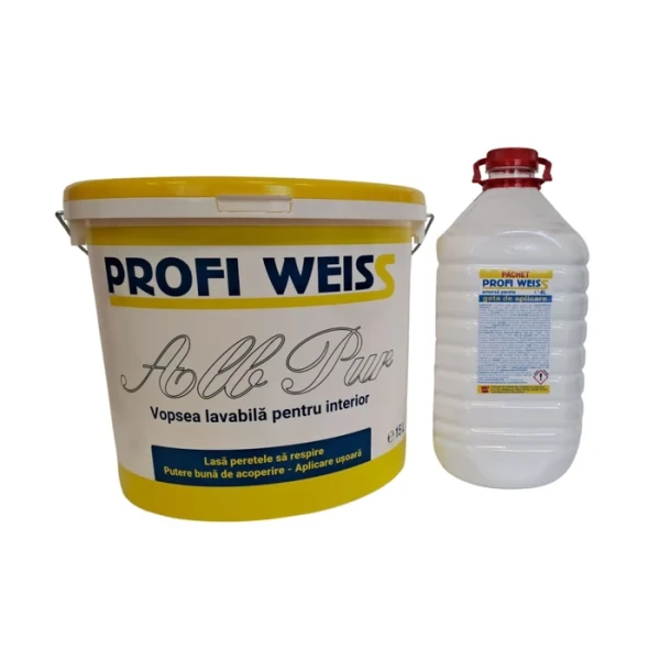 Vopsea, lavabila, interior, 15 L + grund 4 L, PROFI WEISS image