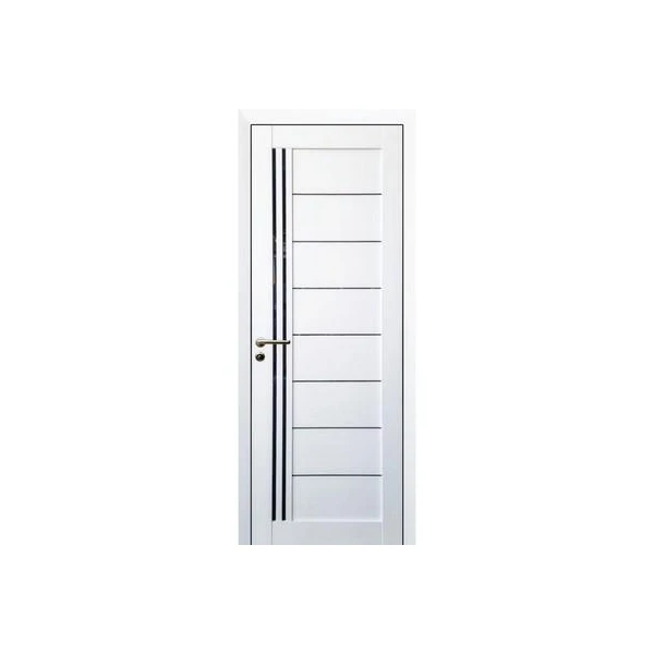 Usa de interior SMART C067.2 BG Doors. Alb silk mat. Cu sticla neagra. 80 x 200 cm. 4 cm. image
