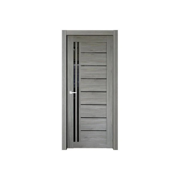 Foaie de usa SMART C067.2 BG Doors. Stejar Chalet. Cu sticla neagra. 80 x 200 cm. 4 cm. image