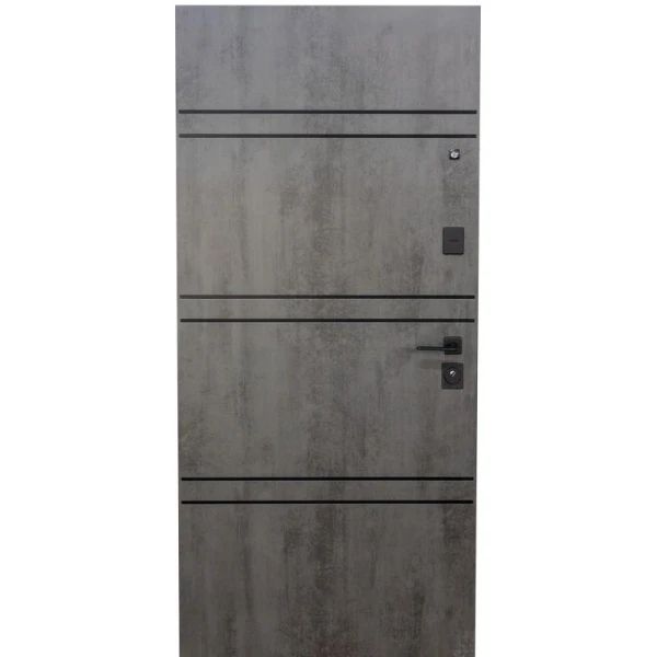 Usa metalica, 960x2000 mm, stanga, Milanit, ELEGANCE, ardezie intunecata/piele alba, oglinda image