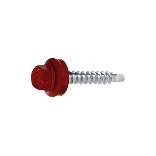 Surub pentru tigla metalica, autoforant cu saiba WFD Wkret-met. Metal. Visiniu RAL3011. 4.8x25 mm. 250buc. image