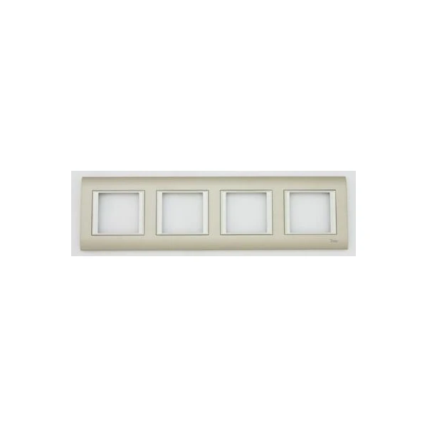 Rama cu patru posturi a cite 2 module Thea Sistema Inox matt Panasonic. Alb image
