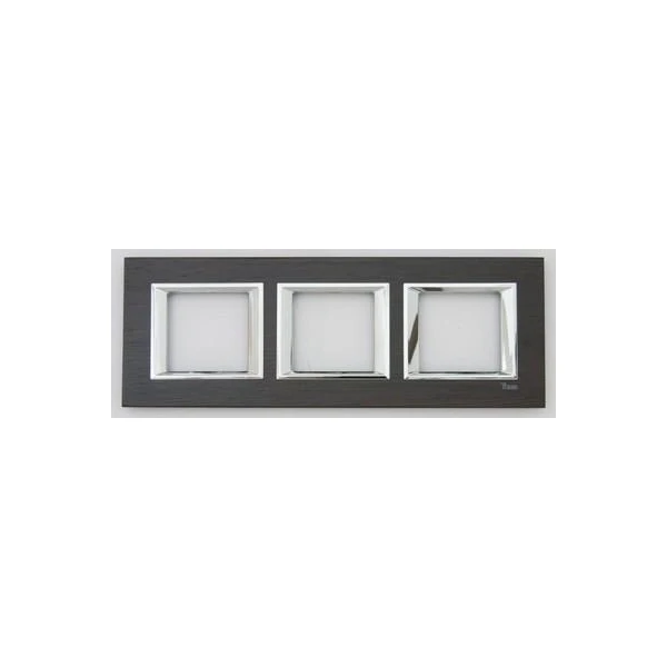 Rama cu trei posturi a cite 2 module Thea Optima Panasonic. Lemn Wenge. image