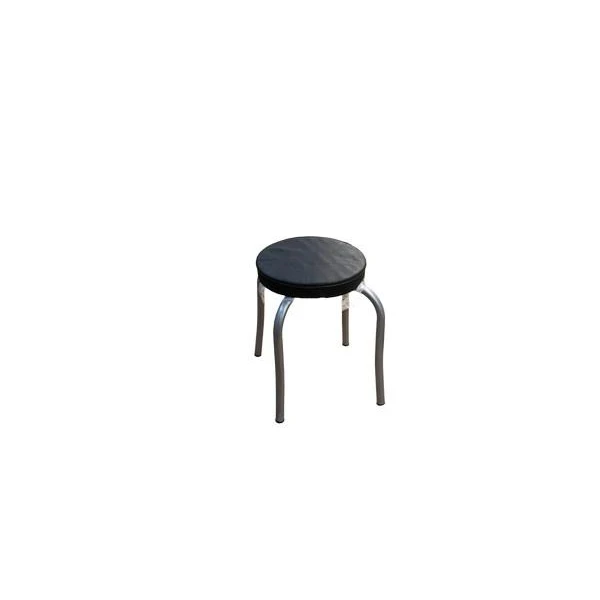 Scaun din metal, ecopiele, gri, 01 image