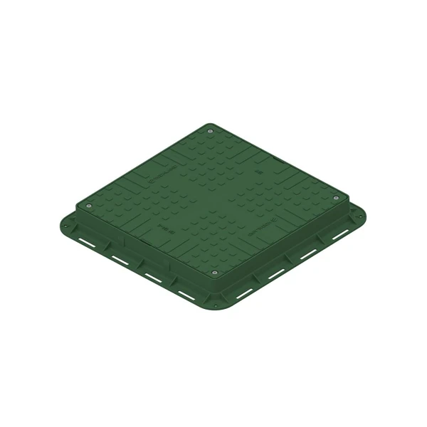 Capac plastic verde patrat pentru gradina, cu 4 lacate A15 (700x700x80) image