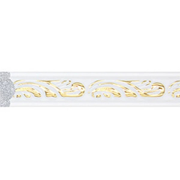 Brau decorativ duropolimer, 8x15mm, L2.40m, A130-115, alb-auriu image
