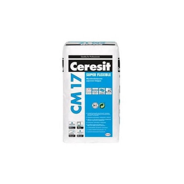 Adeziv pentru gresie/faianta si piatra naturala SUPER FLEXIBIL CM17 Ceresit. 25 kg. image