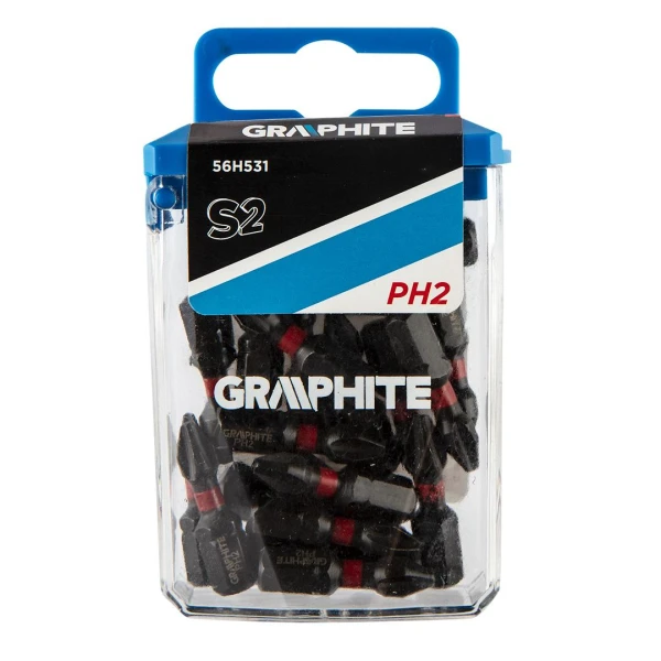 Biti de impact pentru insurubare 56H531 Graphite. PH2 x 25 mm. 1/4". 20 buc. image