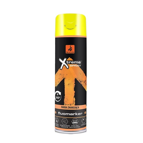 Vopsea, de marcare, spray, galben, 500 ml, Fluomarker, DRAGON image
