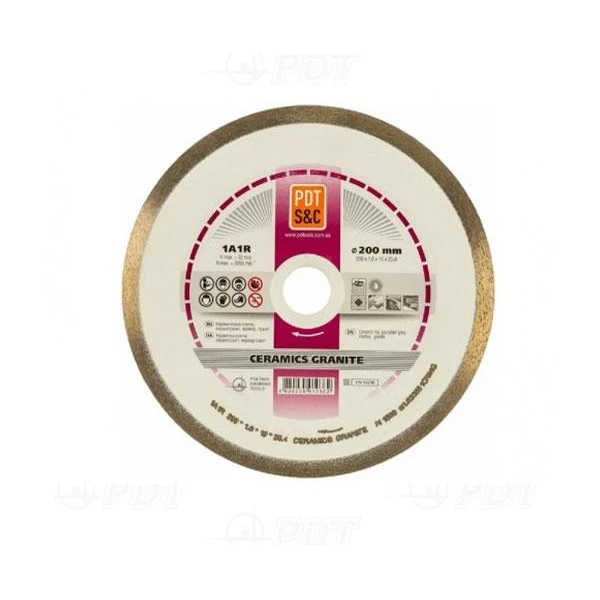 Disc diamantat CERAMICS GRANITE PDT. 200 x 1.6 x 10 x 25.4 mm. image
