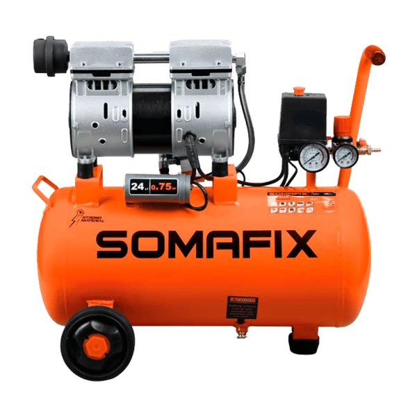 Compresor de aer SomaFix. 600 W. 230 V. 24 l. 8 bar. 60 l/m. 1450 rpm. image