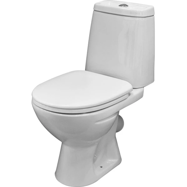 Vas WC compact de podea, alb, 90grade, alimentare inferioara de jos d1/2 (dreapta), capac microlift, FARO image