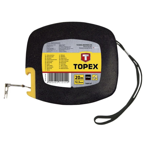 Banda de masurat din otel. la cap carlig 20 m x 12.5mm. Topex. image