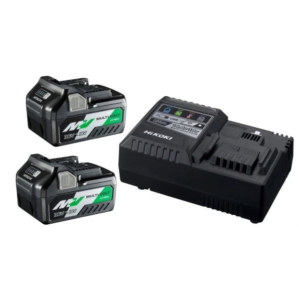 Set 2 acumulatori si incarcator UC18YSL3WEZ Hikoki. Li-Ion. Multivolt 18 / 36 V. 2.5 / 5.0 Ah. image