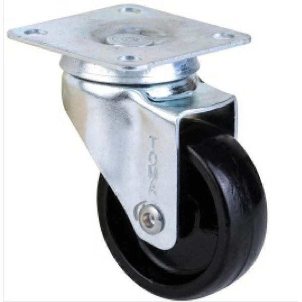 Roata pivotanta cu placa, neagra, greutate max. 20kg image