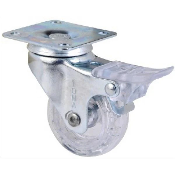 Roata pivotanta, cu palca si frana, transparenta, greutate max. 20kg image