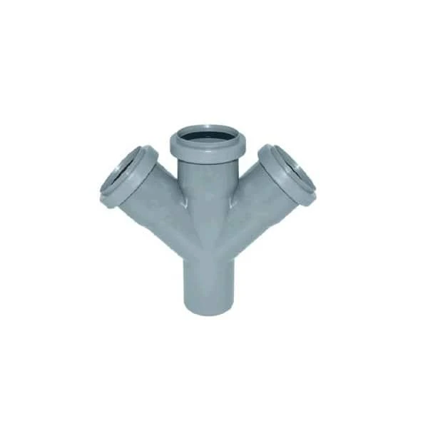 Cruce PP pentru canalizare Turplast-Bis. d 50 x 50 x 50 mm. 45 grade. Gri. image