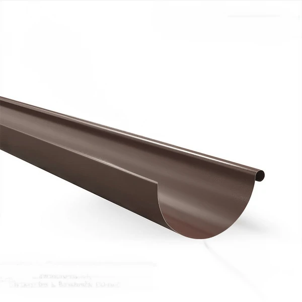 Jgheab de scurgere pentru sistem pluvial Bilka. Metal. d 125 x 4000 mm. Maro RAL8017. image