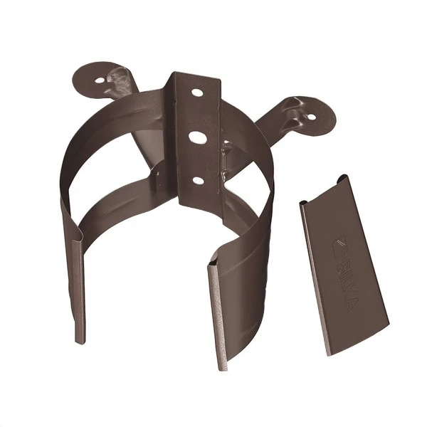 Colier burlan pentru sistem pluvial Bilka. Metal. 90 mm. Maro RAL8017. image