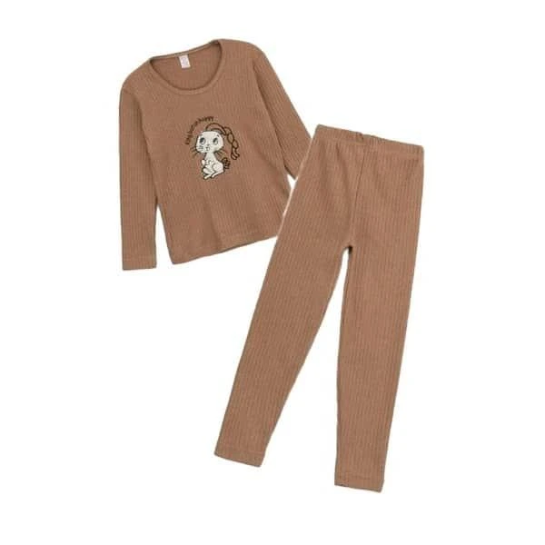 Pijama pentru copii Cotton More. Bumbac. Maro. image