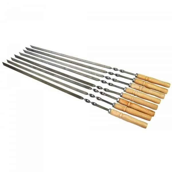 Set ace pentru frigarui. Inox. Maner din lemn. image