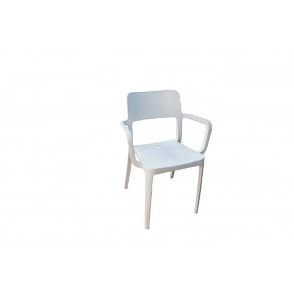 Scaun clasic din plastic, alb image