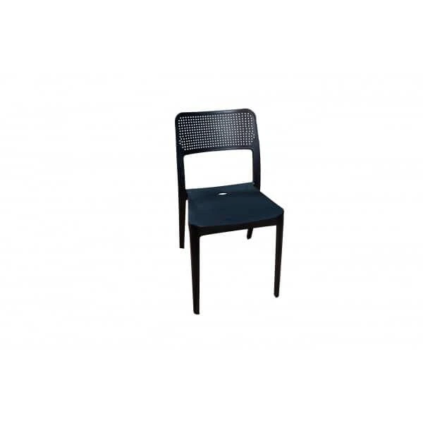 Scaun cu spatar, din plastic, negru image