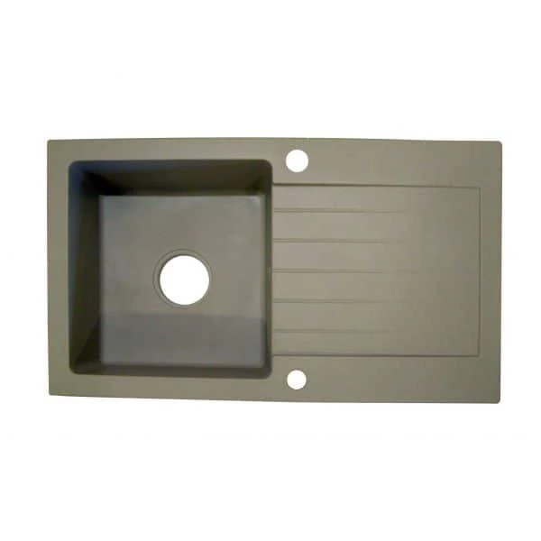 Chiuveta din granit Zorba Deante. 1 cuva. Picurator. Stanga/ dreapta. Set fitting. Gri metalic. 760 x 440 x 160 mm image
