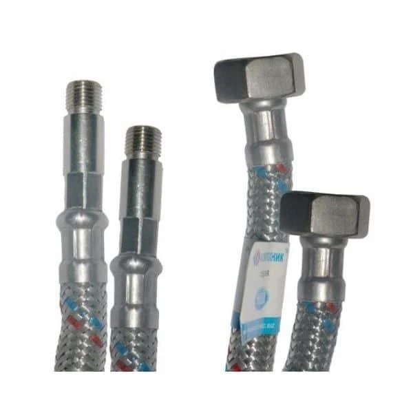 Racorduri flexibile pentru baterii 1/2'F. protectie fire aluminiu. niplu lung / scurt. 100сm. MPN image