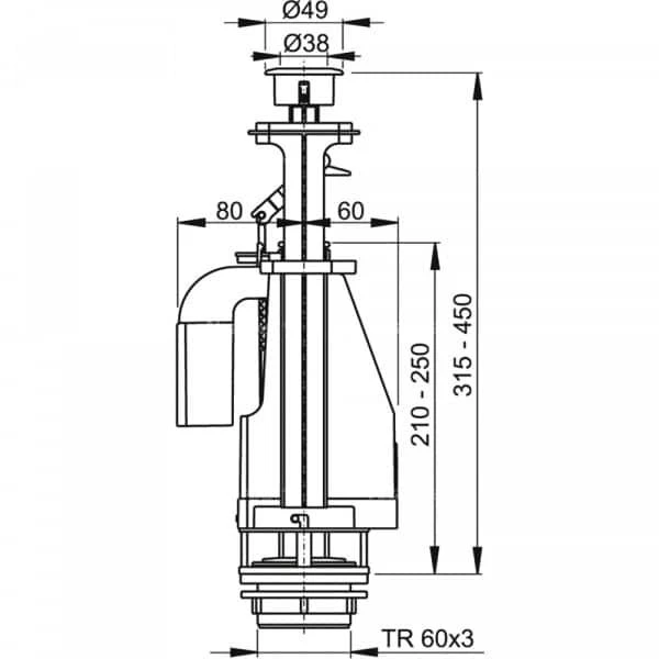 Mecanism de scurgere A08 3/6L Alcaplast image
