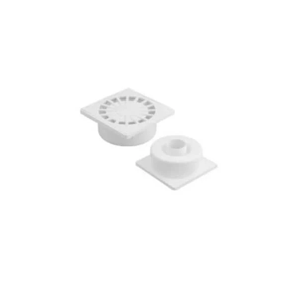 Gratar pentru teava de canalizare Aquer. Iesire dreapta. PVC. Alb. d 110 mm. 150 x 150 mm. image