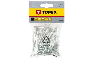Nituri din aluminiu 43Е403 Topex. 4.0 x 12.5 mm. 50 buc. image