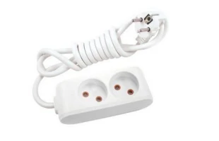 Prelungitor cu 2 prize fara impamintare Multi- Let Viko by Panasonic. 2 m. Alb image