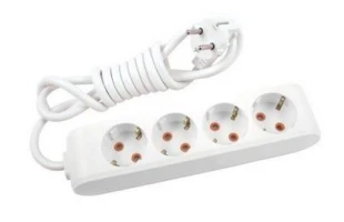 Prelungitor cu 4 prize cu impamintare Multi - Let Viko by Panasonic. 3 m. Alb image
