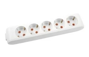 Bloc 5 prize cu impamintare si intrerupator Multi- Let Viko by Panasonic. Alb image