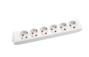 Bloc 6 prize cu impamintare si intrerupator Multi- Let Viko by Panasonic. Alb image