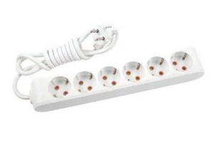 Prelungitor cu 6 prize cu impamintare Multi - Let Viko by Panasonic. 3 m. Alb image